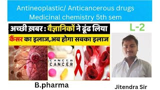 Antineoplastic Anticancerous drugs medicinal chemistry Lecture 2 bpharma 5th sem RCS Carrer insti [upl. by Aran]