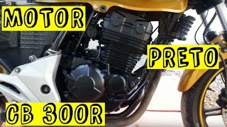 Pintando motor de preto fosco Cb 300 Tutorial [upl. by Ayhtnic]