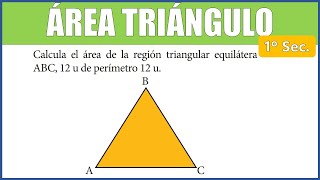 ÁREA de un TRIÁNGULO  Calcula el área de la región triangular equilátera ABC 12 u de perímetro 12u [upl. by Leuqcar]