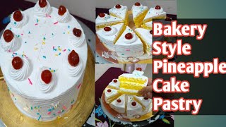 how to make pineapple pastryNo Egg No Oven Eggless Soft Spongy pastry Recipe by janvi gupta [upl. by Ennaeel923]