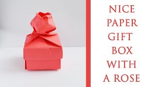 Paper GIFT BOX with a ROSE  Modular Origami  Tutorial DIY [upl. by Lareneg]