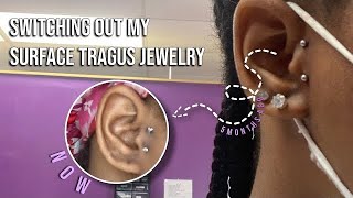 Changing my Surface Tragus Piercing for the first timeAlaisha Janae [upl. by Meris]