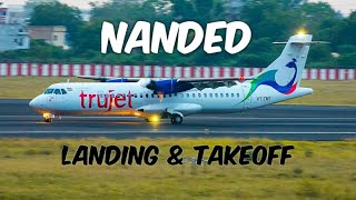 NANDED AIRPORT  LANDING AND TAKEOFF  SGCLICKS  TRUJET [upl. by Robinett30]