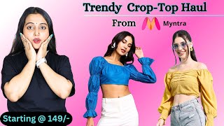 Trendy CropTop From Myntra👚  Crop Top Review amp TryOn Haul  Budget Friendly [upl. by Fiester]