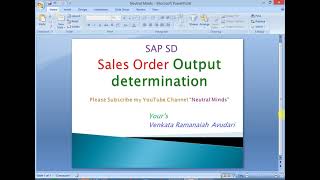 SAP SD Sales Order Output Determination process and Configuration [upl. by Sarnoff493]