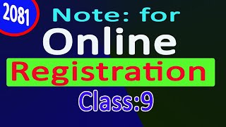 Note for Class Online 2081How to Fill up Class 9 Online Registration Form 2081registration [upl. by Domeniga]