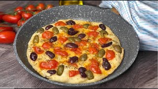 FOCACCIA SENZA IMPASTO pronta in 5 minuti solo 1 cucchiaio [upl. by Terese]