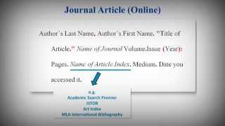 MLA Style Works Cited List Citing Journal Articles [upl. by Aicenet]