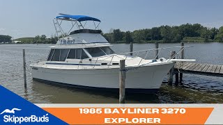 1985 Bayliner 3270 EXPLORER Boat Tour SkipperBuds [upl. by Herm35]