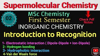 Introduction to RecognitionSupermolecular Chemistry •MSc1INORGANIC CHEMISTRY• itschemistrytime [upl. by Hooker]