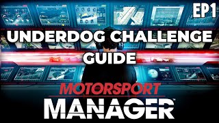 Motorsport Manager  Underdog Challenge Guide  Great Start  Ep 1 [upl. by Hajar]