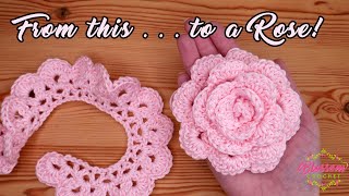 How to crochet an easy rose 🌹 [upl. by Adigirb418]