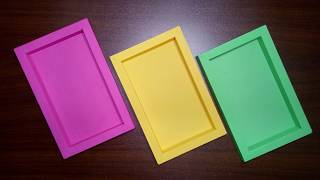 DIY RECTANGULAR FRAME USING AN A4 COLORED PAPER [upl. by Noryd263]