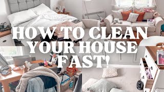 HOW TO CLEAN YOUR HOUSE FAST ⚡️🏃🏼‍♀️ [upl. by Tayler]