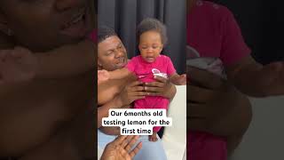 6 months baby testing Lemon for the first time her reaction is everything to make your day 🤣🤣 [upl. by Lamee]