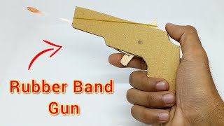 Rubber Band Gun Made With Cardboard  Simple and Easy [upl. by Egidius]