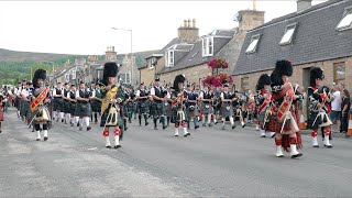 Scotland the Brave as the Massed Pipes and Drums march off after 2022 Dufftown Highland Games [upl. by Reynolds6]