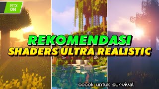 MANTAPZ  TOP 3 SHADERS MCPE 120 REALISTIC TERBAIK RINGAN  NewB Shaders rtx shaders minecraft [upl. by Allehc]