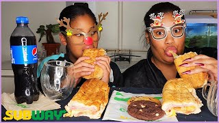 SUBWAY NEW SUBMELTS RACLETTE MUKBANG┃mouais [upl. by Georgianna]