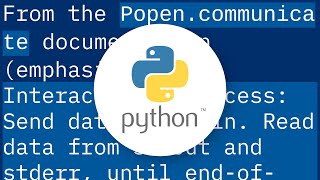 How to run Pythons subprocess and leave it in background [upl. by Iolanthe512]