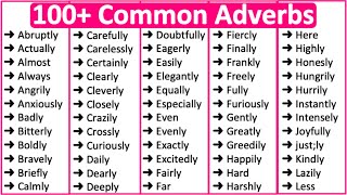 100 Common Adverbs in English 📚  Parts of speech [upl. by Kane614]