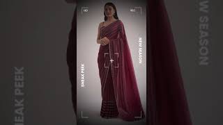 Red Chiffon Silk Saree With Cutdana Embellished [upl. by Yenreit]