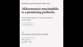 Akkermansia muciniphila is a promising probiotic  RTCLTV [upl. by Yllaw346]