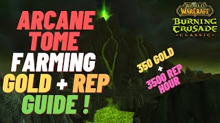 Arcane Tome Guide  Scryers reputation farm  350 400 gold per hour   3500 Rep Per hour [upl. by Adlei163]