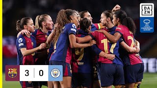 HIGHLIGHTS  FC Barcelona vs Manchester City  UEFA Womens Champions League 202425 Español [upl. by Ellenrahs]