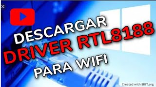 DESCARGAR DRIVER RTL8188 para wifi [upl. by Holna]