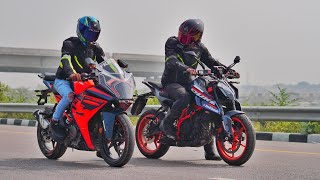 2024 KTM Duke 390 Vs KTM RC390  Drag Race  Who Will Win [upl. by Attey243]