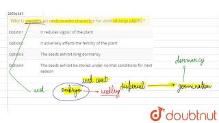 Why is vivipary an undesirable character for annual crop plants [upl. by Fulks]