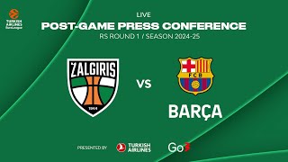 Žalgiris  FC Barcelona  Press Conference  EuroLeague 202425 Round 1 [upl. by Ailina]