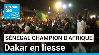 Le Sénégal champion dAfrique scènes de liesse à Dakar • FRANCE 24 [upl. by Reffotsirk]