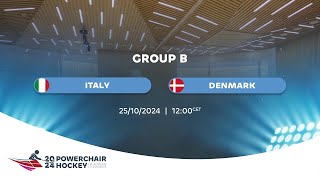 GROUP B  Italy  Denmark  European Championship 2024 IPCH Powerchair Hockey [upl. by Alyson710]