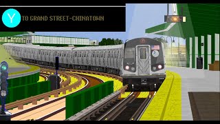 OpenBVE Fiction Y Train To Grand StreetChinatown R160B Siemens [upl. by Gnoix]