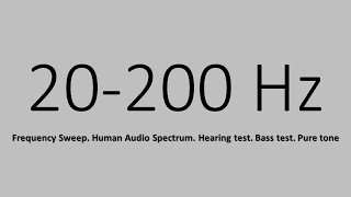 20200 Hz Frequency Sweep Human Audio Spectrum Hearing test Bass test Pure tone [upl. by Tnecillim29]