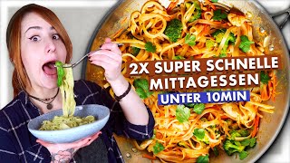 2 schnelle Nudelgerichte in unter 10 Minuten  Lecker amp vegan 🍝 [upl. by Foushee]