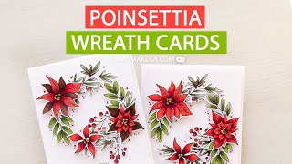 Poinsettia Wreath Christmas Greeting Cards [upl. by Llerryt560]