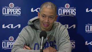 Clippers coach Tyronn Lue reaction after Greg Popovich told Spurs fans to stop booing Kawhi Leonard [upl. by Eenolem834]