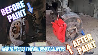 How to respray brake calipers your VW mk1 and most vehicles [upl. by Cid]