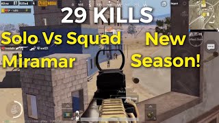 29 KILLS  Solo Vs Squad  Pubg Mobile  Here We Go Again  New Season [upl. by Falcone]