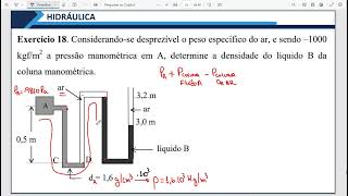 Cálculo da Densidade de um Líquido no Manômetro Diferencial  Exercício Resolvido de Hidrostática [upl. by Irtemed]