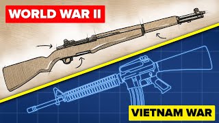 WW2 Rifles vs Vietnam War Rifles  Military Gun Comparison [upl. by Sheelah304]