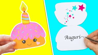 Come fare un Biglietto di Auguri Compleanno  DIY Lavoretti di carta fai da te [upl. by Chun]