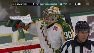 Tom Leppas first collegiate goal for Michigan Tech [upl. by Nonarb729]