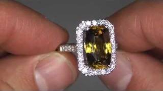 Estate Genuine Russian Mined Sphene Titanite amp Diamond Cocktail Ring 14K [upl. by Erminie]