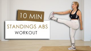 10 MIN STANDING ABS NO EQUIPMENT SIXPACK WORKOUT AT HOME [upl. by Walli]