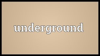 Underground Meaning [upl. by Ynar]