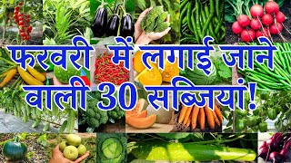 फरवरी में लगाई जाने वाली सब्जियां  February me konsi sabji lagaye  February Month Vegetable [upl. by Orozco733]